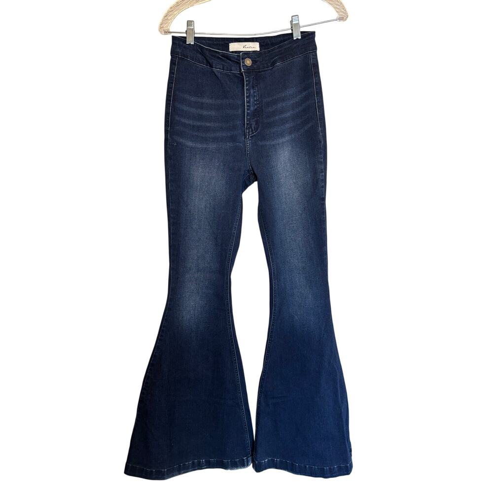 KanCan HighRise Extreme Flare Dark Wash Jeans size 7/27 Retro Bell Bottoms retro